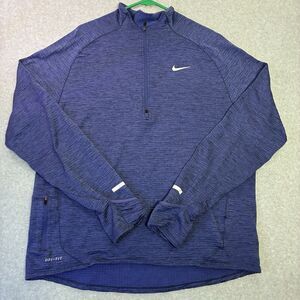 Men’s Nike Dri-FIT Half Zip Pullover Blue Athletic Running Jacket XL